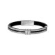 BRACELET CABLES ACIER ET CUIR DE COULEUR LEO