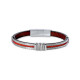 BRACELET CABLES ACIER ET CUIR DE COULEUR LEO