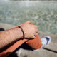 BRACELET CABLE ACIER NOIR ET CORDON IKE