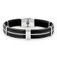 BRACELET ACIER CUIR ET CABLE CHARLES TREVOR