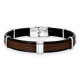 BRACELET ACIER ET CUIR SURPIQUE JEREMIE
