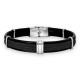 BRACELET ACIER ET CUIR SURPIQUE JEREMIE
