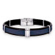 BRACELET ACIER ET CUIR SURPIQUE JEREMIE