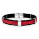 BRACELET ACIER ET CUIR SURPIQUE JEREMIE