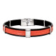 BRACELET ACIER ET CUIR SURPIQUE JEREMIE