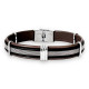 BRACELET CUIR ET MAILLE MILANAISE MARVIN