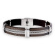 BRACELET CUIR ACIER CABLE ET CHAINE TIMOTHEE