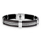 BRACELET CUIR ACIER CABLE ET CHAINE TIMOTHEE
