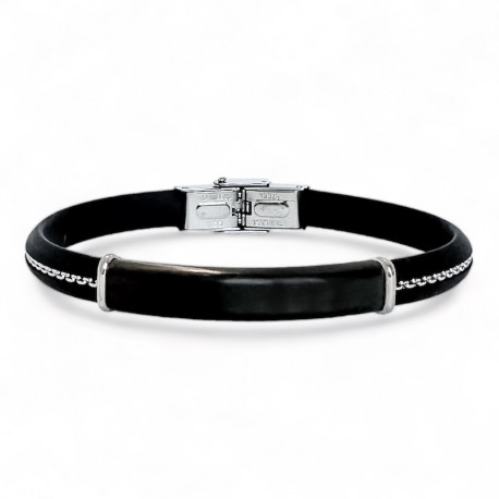 BRACELET ACIER CAOUTCHOUC ET CORDON COULEUR GWEN